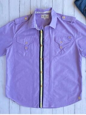 CAVI PRODUCTS OF GEAT TASTE Lavender Button-Up Shirt with Contrast Placket